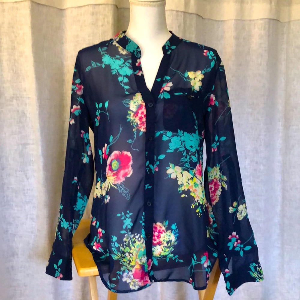 Kut from the Kloth sheer floral blouse medium